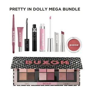 BUXOM Pretty In Dolly Bundle - Best Selling Mauve Plumping Lip Gloss, Lip Balm, Mascara, Fan Favorite Bundles