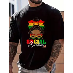 100% Cotton Month Social Worker Social Work Month Women T-Shirt Women's Men's Graphic Tee Crew Neck summer vacation Tops