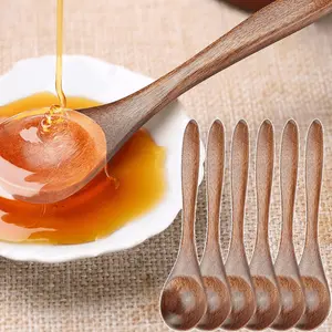 Wooden Serving Spoon Wooden Honey Tea Spoon Wooden Stirring Coffee Teaspoon Hardwood Cooking Spoon Small Soup Spoon Dessert Spoon And Cereal Spoon Wooden Tableware Spoons For Restaurant Everyday Use