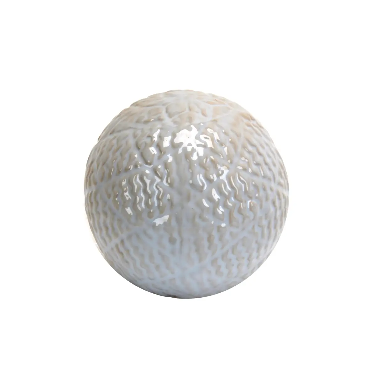 3.7 in. Decorative Ceramic Spheres, White