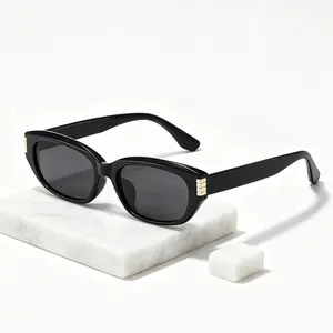 Y2K Aesthetic Vintage Cat Eye Sunglasses for Women UV400 Blocking Trendy Slim Shades Anti Glare for Party Vacation Street Style Daily Wear Driving