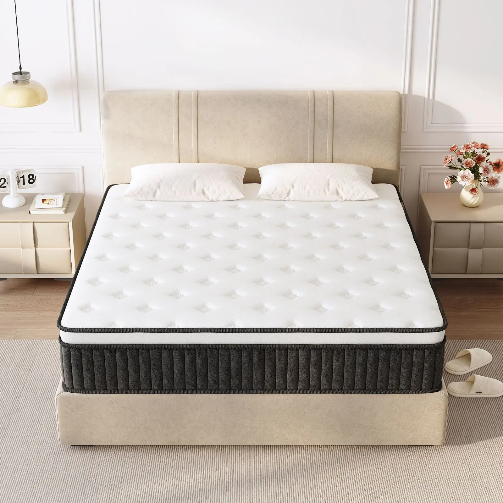 10/12/14 Inch Twin Full Queen King , Hybrid Memory Foam Mattress in a Box | Pocket Spring + Zoned Support | Soft and Comfortable, Pressure Relief, Medium Firmness, CertiPUR-US Certified(mattresses | queen size mattress | full size mattress) firm