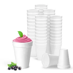 16 Oz Disposable Foam Cups (50 Pack), White Foam Insulates Hot & Cold Beverages, Made in the USA, To-Go Cups - for Coffee, Tea, Hot Cocoa, Soup, Broth, Smoothie, Soda, Juice