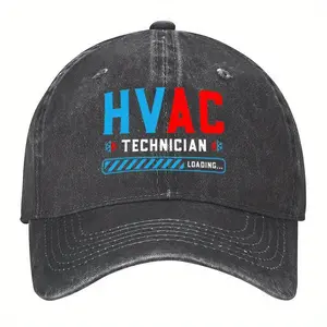 Vintage Washed Baseball Cap - Adjustable Outdoor Cap for HVAC Tech Trainees, UV Protection, Hand-Washable Hiking/Light Outdoor Hat, Daily Commuting Accessory TT4 13693