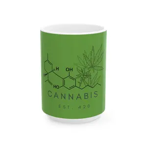 Molecule Mug, (15oz) Little Nuggets Life Holiday Mug, Cozy Gift for Weed Lovers, Holiday Gift, Xmas Gift