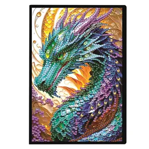 Diamond Art Notebook Set, 5D DIY Crystal Diamond Mosaic Diary, Artificial Leather Cover, Irregular Diamonds, Craft & Learning Journal, Diamond Painting Kit