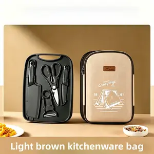 Outdoor Camping Essential Set, 5-Piece Kit with Convenient Bag, Perfect for Hiking and Picnics, Durable and Lightweight Design