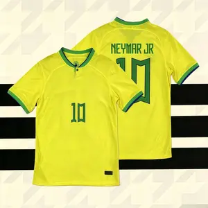 2022 Brazil Home Away Yellow Short Sleeve 10 Neymar Soccer Jersey
