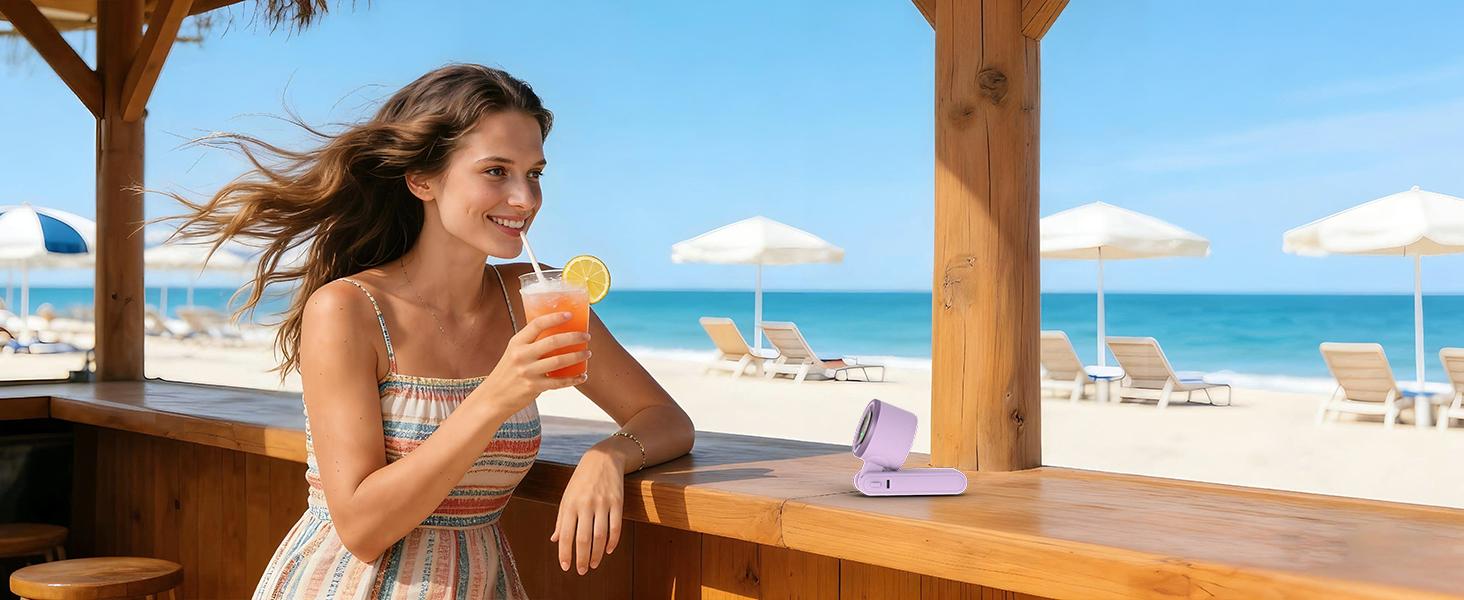 Portable Turbo Fan 13550RPM Three-Phase Brushless Motor 5-Speed Settings 4000mAh Battery 10-Hour Operation 3-in-1 Rechargeable Handheld Fan for On-the-Go Cooling