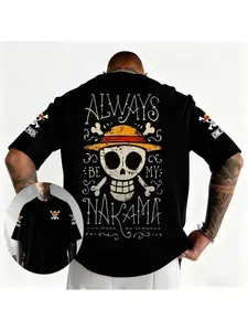 Neutral T-shirt ONE PIECE Portgas · D · Ace 2026 Summer Harajuku Anime Printed Loose Casual Short Sleeve