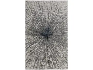HomeRoots 616989 12x15 ft. Ivory, Gray & Blue Abstract Rectangle Area Rug - Cool-Toned, Dual-Color, Full-Sized, Giant, Large-Format Carpet for Home Decor, Cool-Toned Area Rugs, Dual-Color Area Rugs