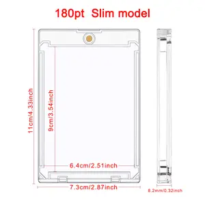 180PT Magnetic Card Holder UV Protection Clear Acrylic Hard Case, Ultra-Thin Scratch Resistant Sleeve for Baseball Basketball Sports Trading Cards 10Pcs