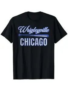 Wrigleyville Chicago Baseball Team Graphic Tee Unisex Cotton T-shirt for Men Fashion Men's Top for Daily Wear