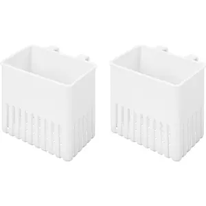 2PCS Compact Silverware Drainer Drying Basket for Sink - Plastic Kitchen Utensils Cutlery Storage Organizer Holder with Cup, Hanging Drain Rack for Forks Spoons Knives Chopsticks, White