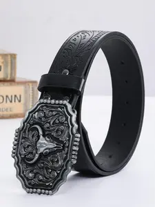 Vintage Buckle Belt for Women, Cowgirl Belt, Western Belt Buckles, Cowboy Style Western Concho Belts, All Seasons Unisex Pu Leather