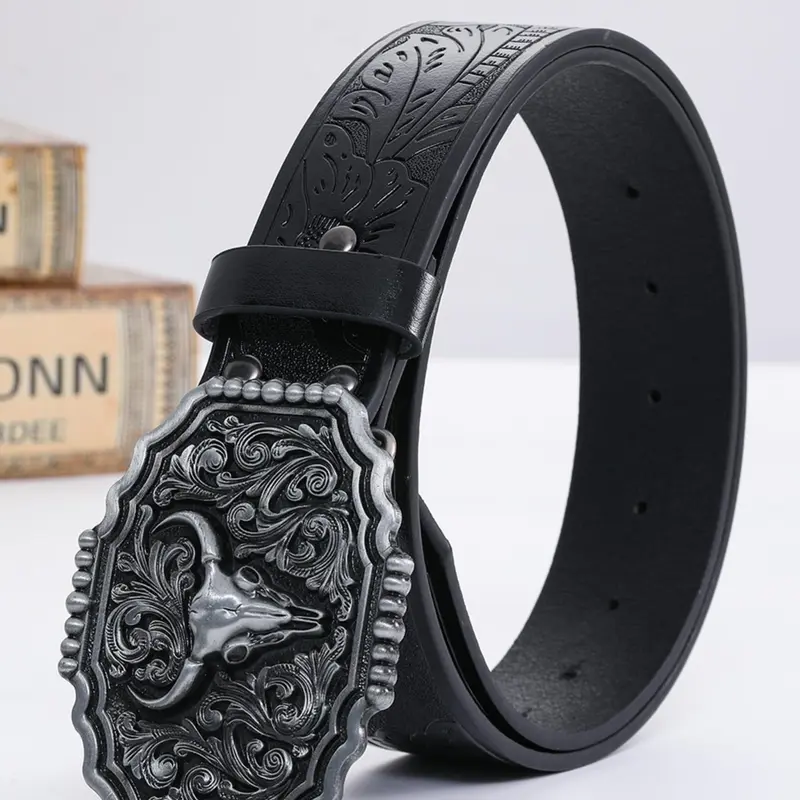 Vintage Buckle Belt for Women, Cowgirl Belt, Cowboy Waist Belt, Western Belt Buckles, Belt with Buckle, Cowboy Style Western Concho Belts, All Seasons Unisex Pu Leather