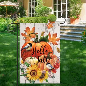 Autumn Themed Garden Flag without Stand, 1 Count Harvest Festival Garden Flag, Outdoor Hanging Decor for Home Garden Yard Farm