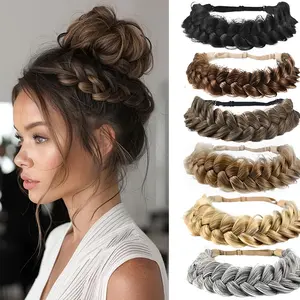 Elegant 3-strand Braided Hairband Wig, Natural Appearance Synthetic Hairpiece Suitable for Everyone