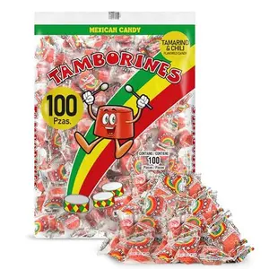Tamborines Enchilados – Mexican Hot Candy with Chili and Tamarind, 100 Individually Wrapped Pieces, 15.85 oz Bulk Pack