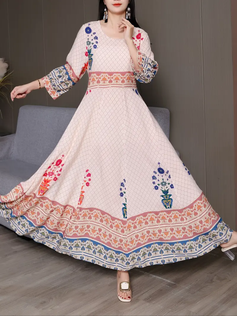 white christmas dresses Elegant Butterfly Sleeve Arabian Dress for Autumn and Winter