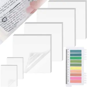Transparent Sticky Notes with Sticky Tabs,  ?96% Transparency, 5X Adhesive Strength? Clear Sticky Notes Set,  & See-Through PET Translucent Sticky Notes, 7 Pads