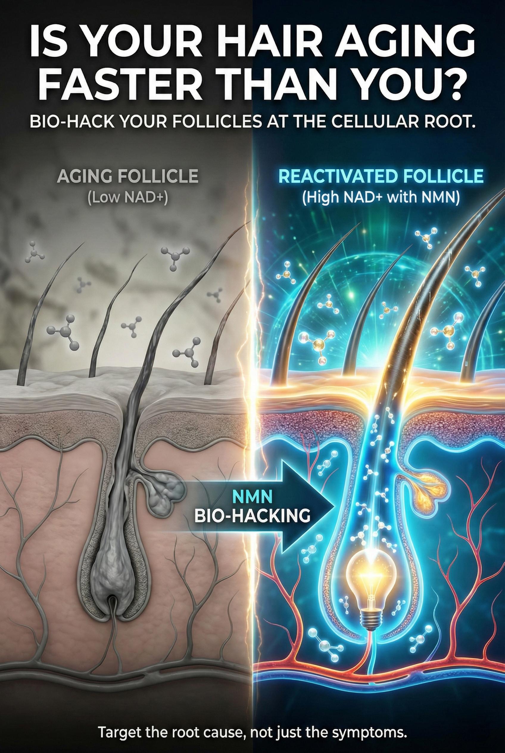 NOTO Hair Growth Formula with Japanese Wadabi + NMN, Saw Palmetto - GMO-Free Anti-Hair Loss, Volumizing Healthcare Dietary Root Supplement (60 Capsules) vitamins women healthy