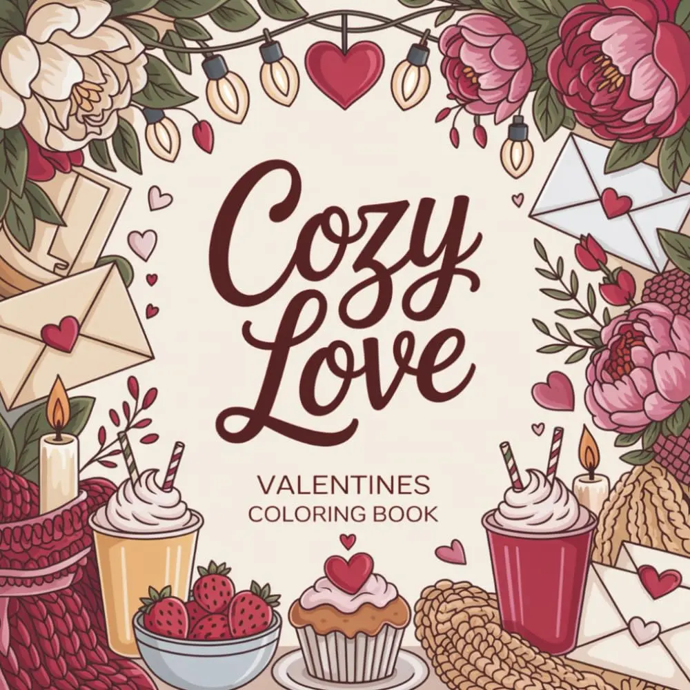 Cozy Love Valentines Coloring Book: Bold and Easy Valentine's Day Designs & Romantic Vibes for Teens and Adults