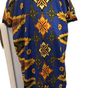 Blue Baati Dress with Golden Pattern and Diamond Accents