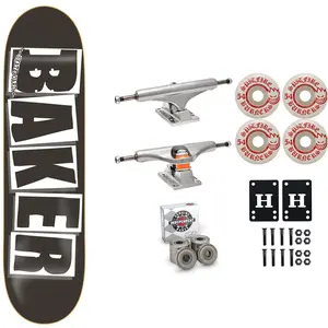 Baker Skateboard Black/White OG Shape 8.475" Independent Spitfire Premium Kit
