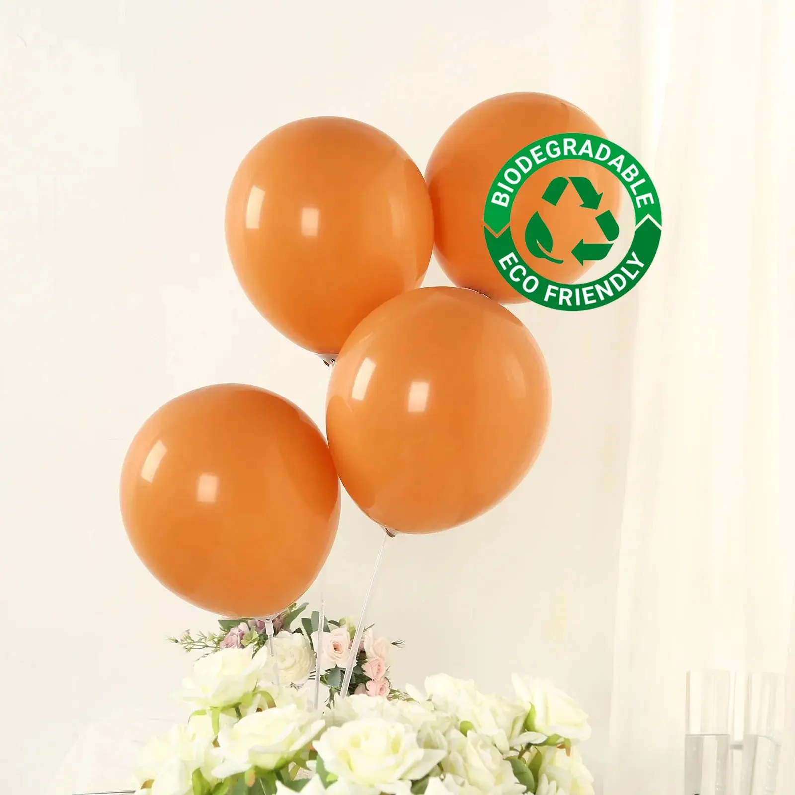 12" Matte Pastel Caramel Biodegradable Latex Balloons (50 Pack) - Thick Eco-friendly Party Balloons for Wedding, Baby Shower, Birthday Party, Prom Nights, Ceiling Decoration
