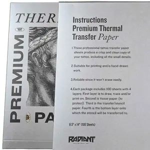 Radiant Colors 100 Sheets Tattoo Transfer Paper for Clear Stencils with Thermal Copier