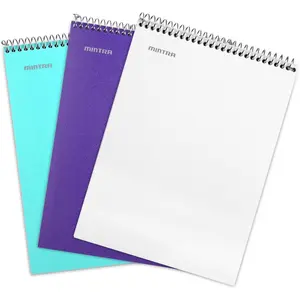 Durable Spiral Notebooks (Teal, Purple, White, College Ruled 3pk)