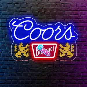 Coors banquet Neon Signs for Wall Decor Neon Lights for Bedroom Led Signs Suitable for Man Cave Bar Pub Restaurant Christmas Birthday Party Gift Led Art Wall Decorative Crs Light Bar Sign, 5V Usb Power
