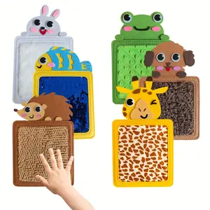 6pcs Textured Touch Toys, 6 Different Animal Sensory Feelings, Fun Tactile Board for Early Motor Skills and Cognitive Learning – Perfect Party Gift or Halloween & Christmas Present, Tactile Learning Activity, Motor Skills Practice, Animal Sensory