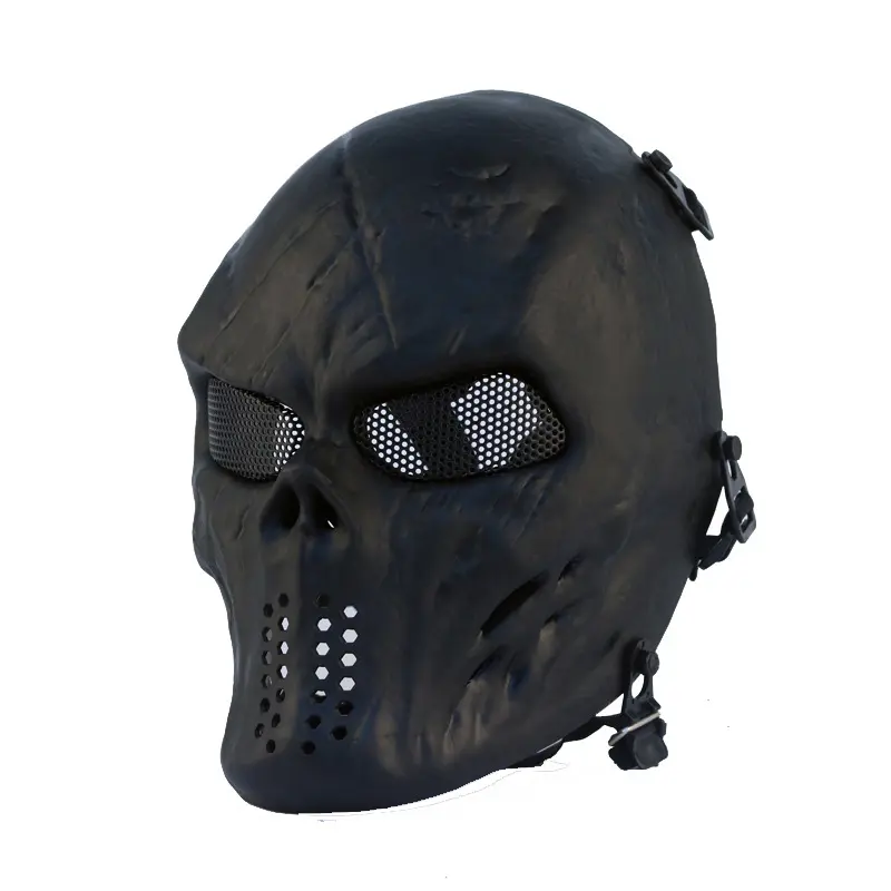 Halloween Skull Mask, Full Face Zombie Warrior Mask – Mesh Steel Net Mask for Airsoft, Cosplay, Costume Party, Apocalypse & Outdoor Tactical Gear