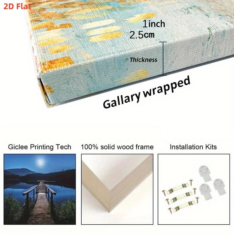 Wooden Framed Canvas Painting[2D Plane] New York City Skyline Night View Oil Painting canvas - Modern Manhattan City landscape wall with illuminated skyscrapers, Wrapped wooden frame, bright colors, suitable for home office decoration, Wrapped in canvas