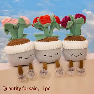 Rose Plant Plush Toy, Soft Cuddly Gift, Birthday Gift, Valentine's Day Decoration, Wedding Keepsake, Mother's Day Present, Unisex Decorative Item