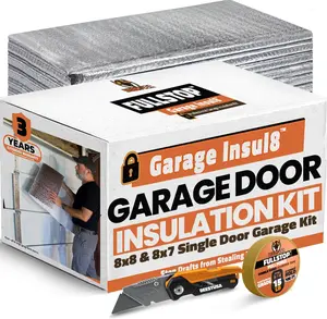 BEEST Fullstop Garage Door Insulation Kit with Pre-Cut 24x48in Closed-Cell Foam Panels, Heavy-Duty Adhesive Tape, Squeegee and Cutter — DIY Thermal and Noise Barrier for Single or Double Doors