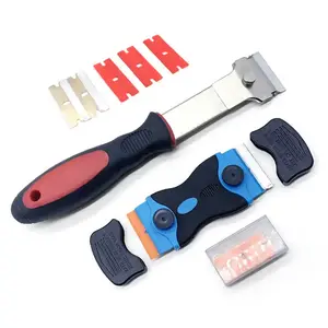 2pc Multi-purpose Metal Plastic Single Double Edge Razor Blade Glue Scraper Tool Set