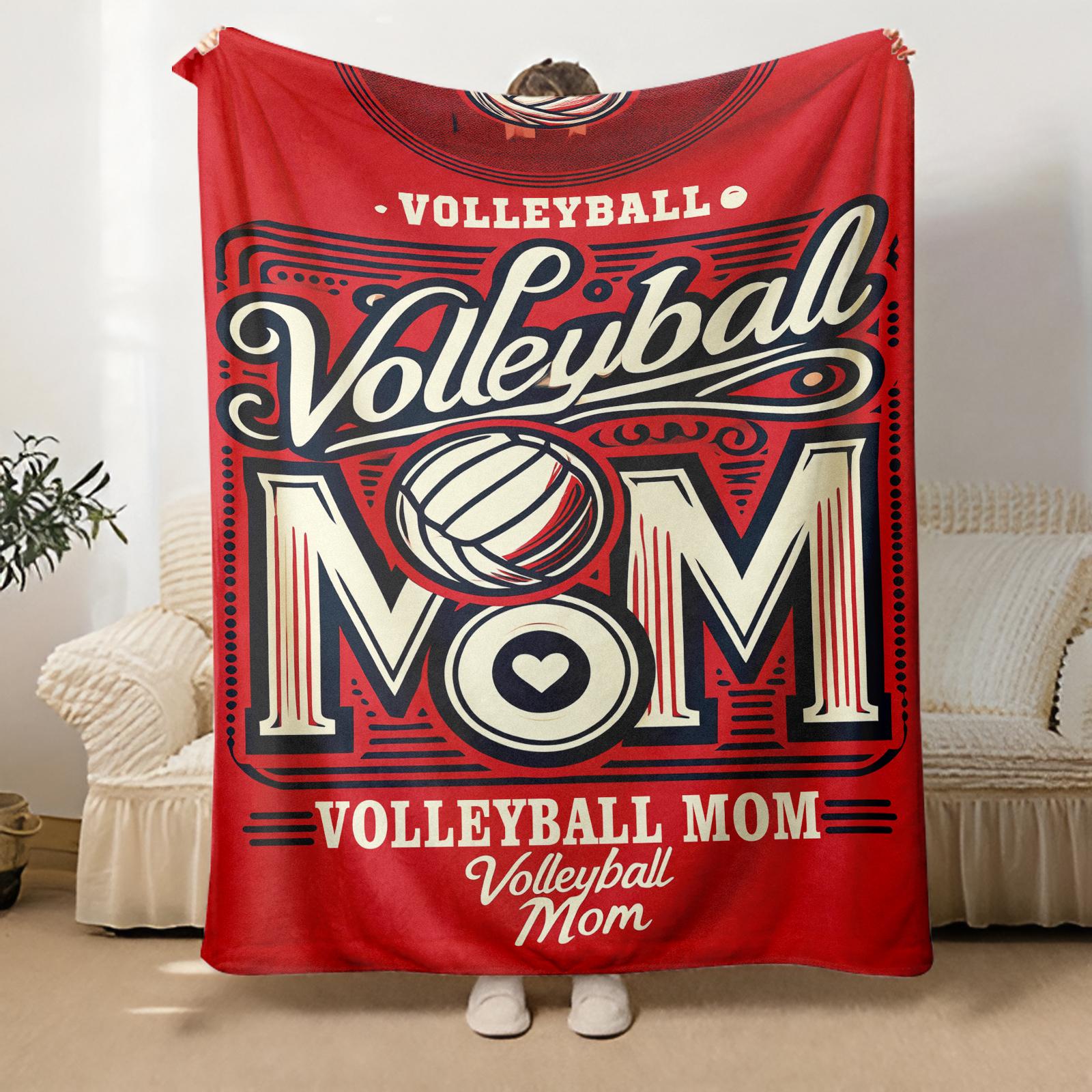 Volleyball Mom Soft Flannel Throw Blanket Ultra Plush Lightweight & Breathable for Car Sofa Bed Travel Camping All Seasons Gift mother meaningful heartfelt comfort day