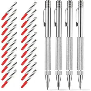 4 Pack Tungsten Carbide Scriber with ,with Extra 20 Replacement Marking Tip,Etching Engraving Pen for Glass/Ceramics/Metal Sheet