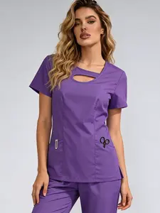 Handwashing Clothes Dental Dental Hospital Quick Drying Short Sleeves European and American Nurse Work Suit Multi-colored Female Occupation Uniforms Work Clothes Women