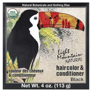 Light Mountain Natural Hair Color & Conditioner, Black, 4 oz (113 g)