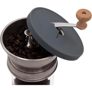 Mason Jar Lifestyle Coffee & Spice Grinder Lid for Wide Mouth Mason Jars – Manual Ceramic Grinder Attachment – Grind Spices or Coffee Directly into Jar
