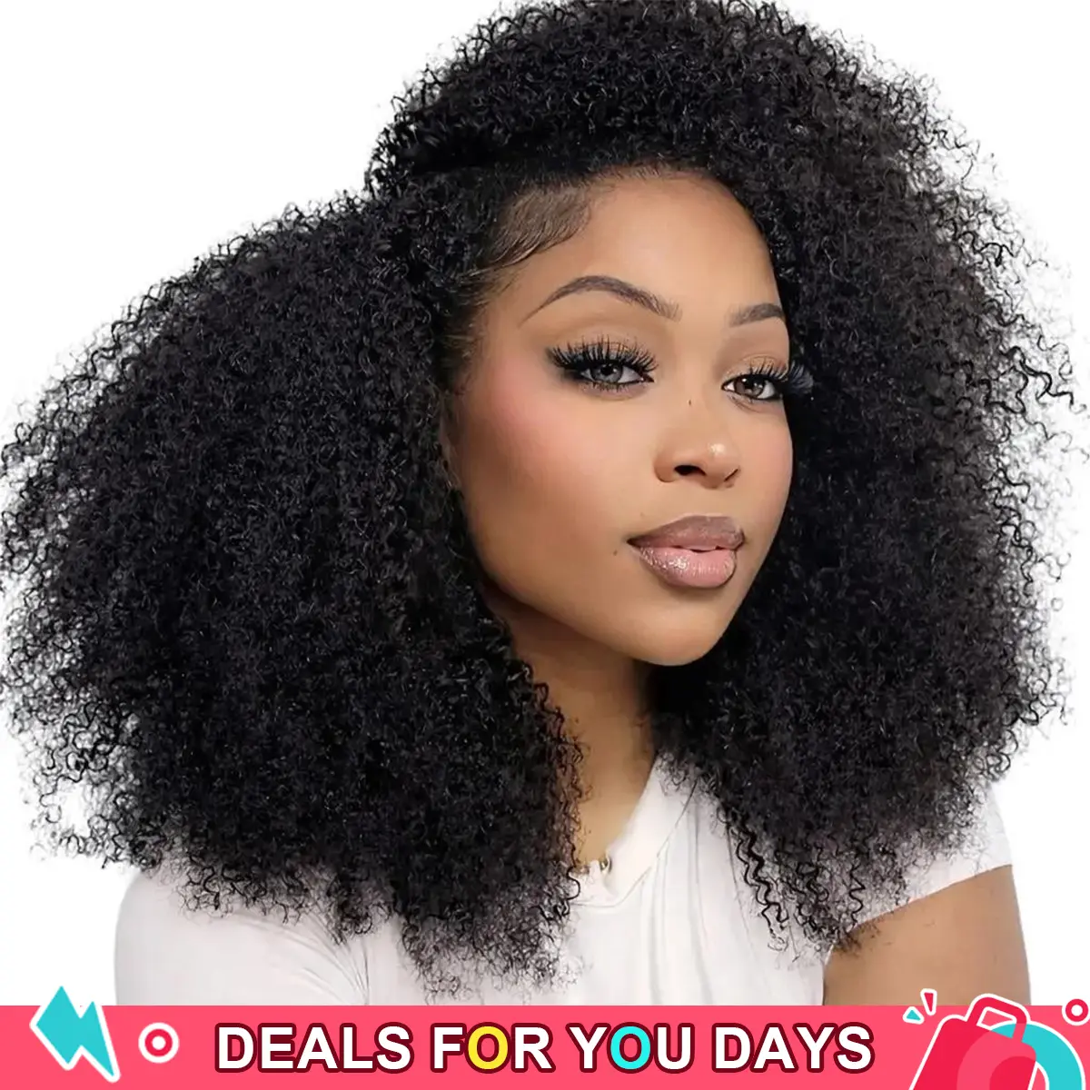 [Wear Go Half Wig] BGMgirl Invisible Hairline Afro Curly Kinky Straight Half Wig Glueless Human Hair Layered Cut Wigs Water Wave Kinky Curly Seamless Flip Over Updo Down Style Hairpiece Beginner Friendly glueless human wigs #DealsForYouDays