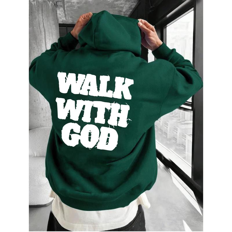 Walk With God Christian Hoodie & T-shirt for Men and Women, Faith-Based Streetwear Pullover, Bold Bible Quote Design, Religious Graphic Hoodies, Unisex Spiritual Clothing