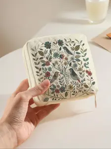 A portable sanitary napkin storage bag with a cartoon mushroom frog pattern, a lightweight tissue bag for women's products, and a travel cosmetics storage box, Floral, Travel Organizer