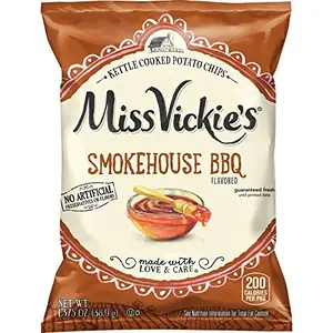 Miss Vickie's Kettle Cooked Potato Chips, Smokehouse BBQ, 1.375 Oz | 6 Bags