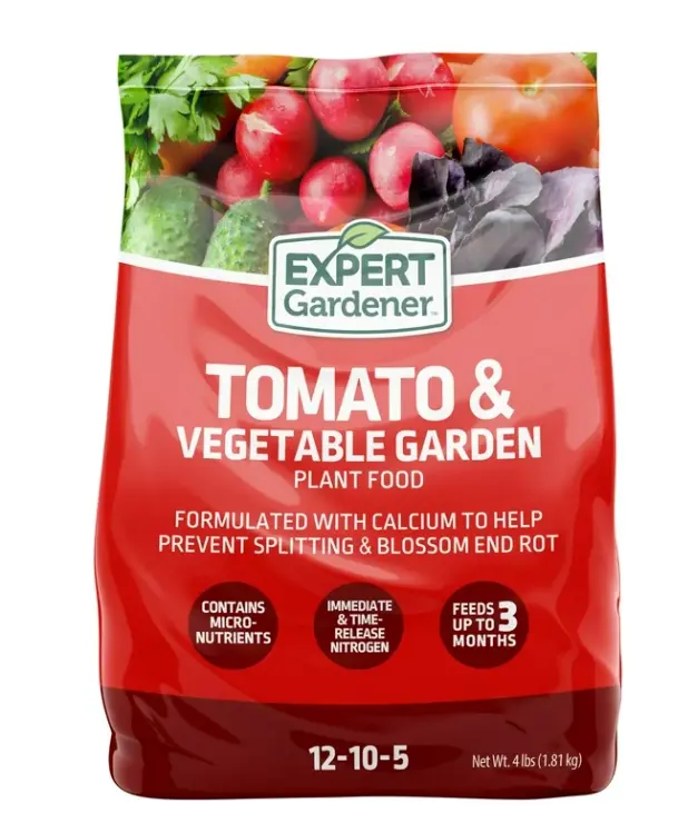 Expert Gardener Tomato & Vegetable Garden Plant Food Fertilizer, 12-10-5 Fertilizer, 4 lb.