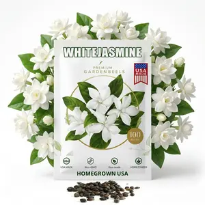 jasmine seeds 100pcs for growing aromatic flower seeds with pleasant fragrance for homegardens Jasmine Flower Seeds Fragrant Plant for Planting Garden Home Four Seasons Evergreen Silver Jasmine Garden Balcony Flower Non-GMO